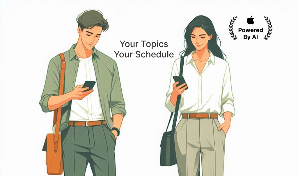 Recaply personalized AI news digest on iPhone