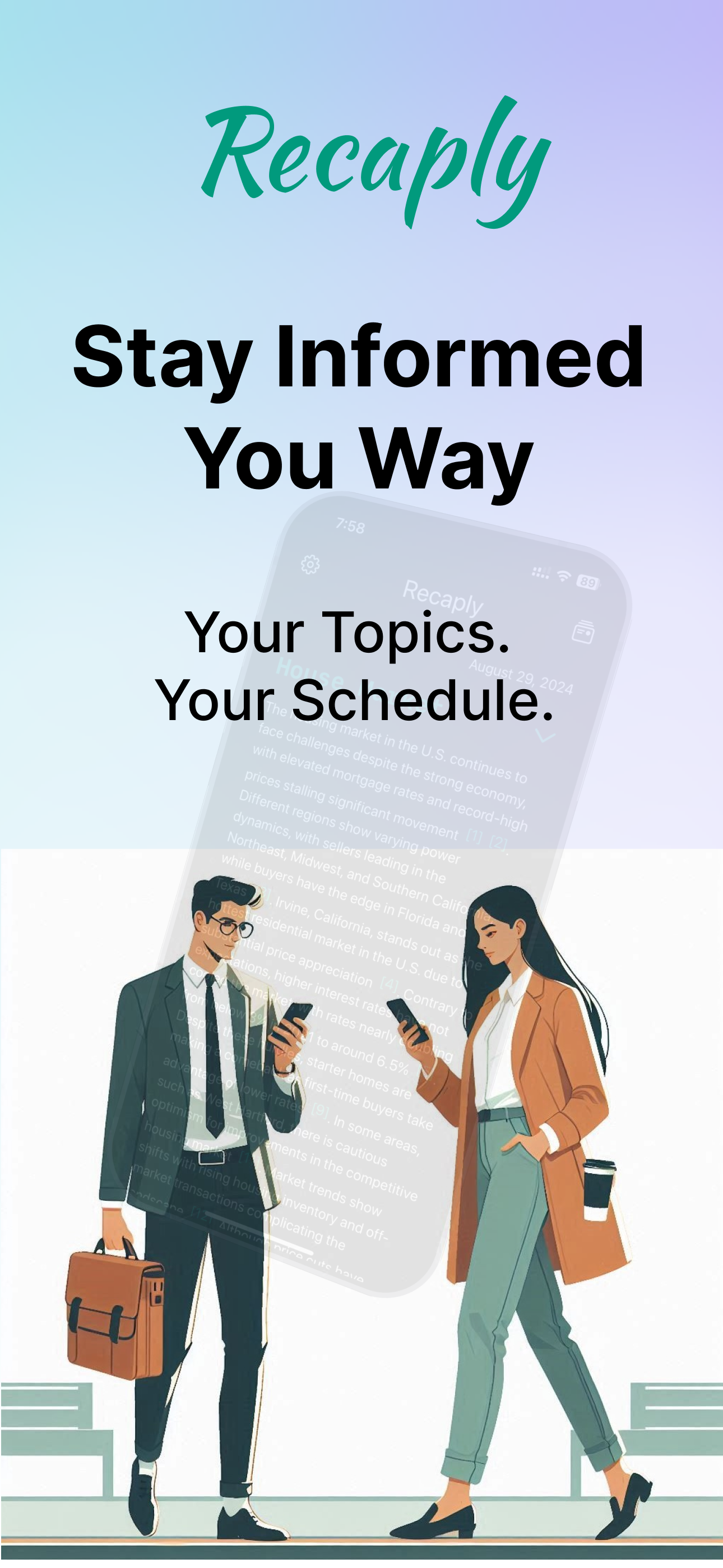Recaply personalized news app screenshot 1