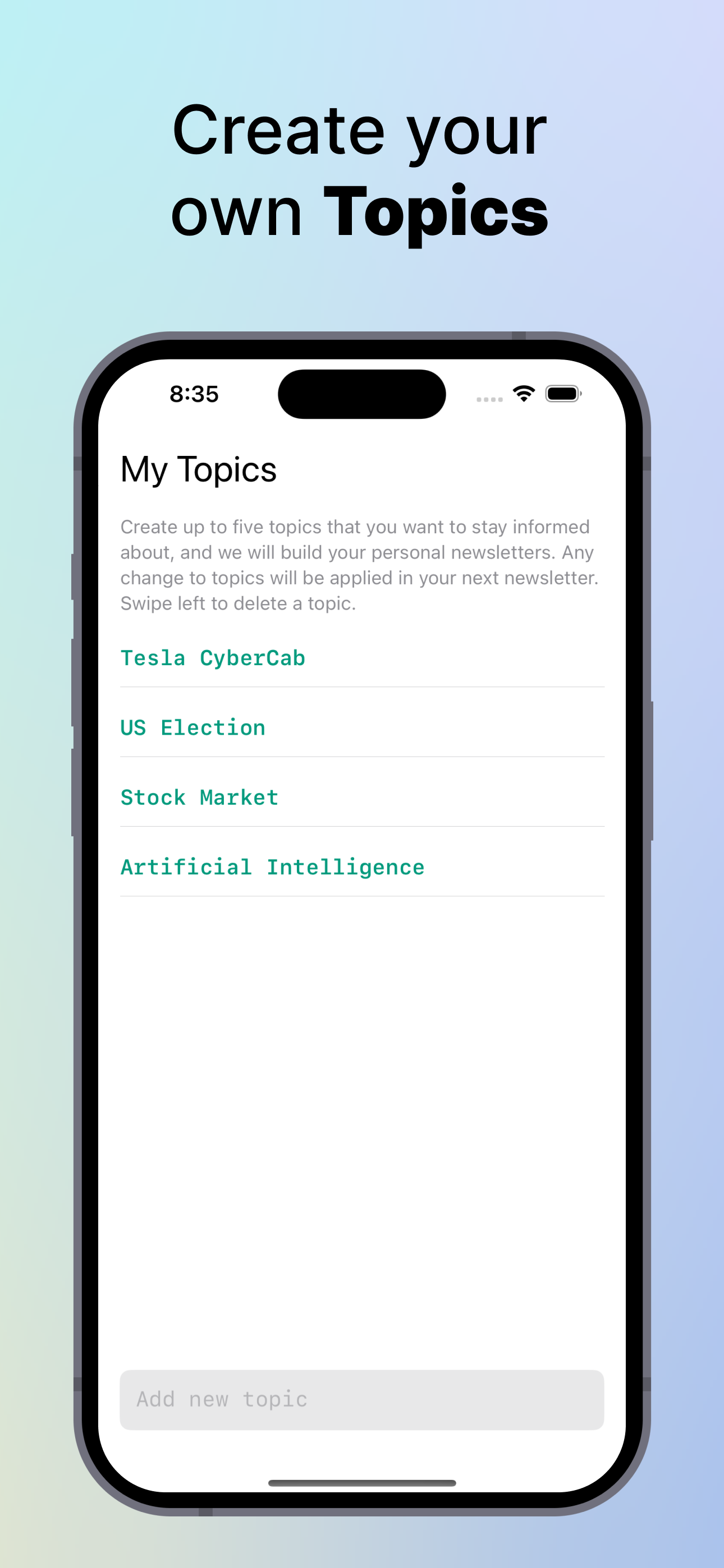 Recaply personalized news app screenshot 2
