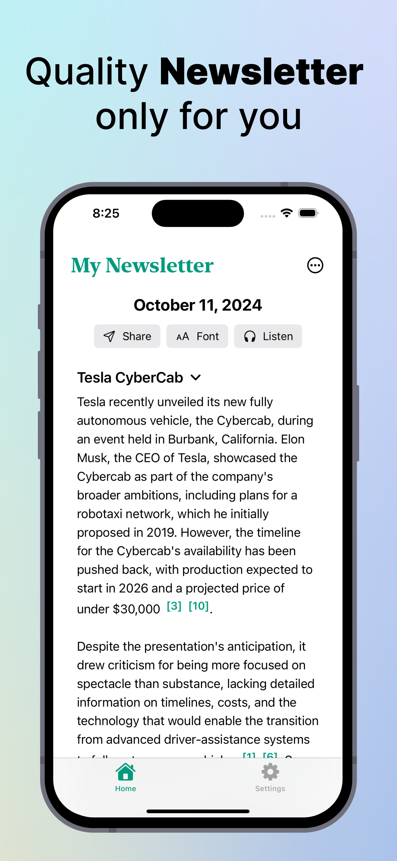 Recaply personalized news app screenshot 3